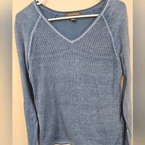 Tommy Bahama Light Blue Thermal Long-Sleeve V-Neck Top